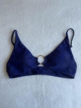 Dark Purple Leopard Print Bikini Top size M